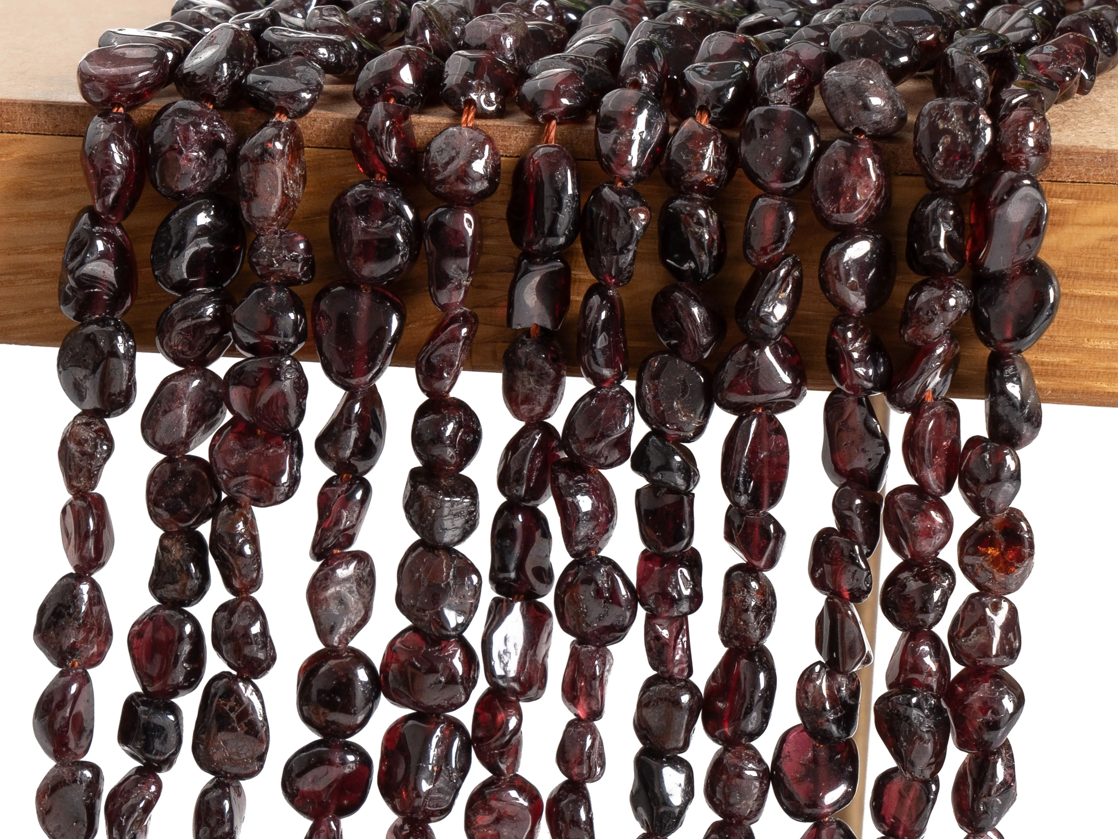 Wine Red Garnet Beads Pebble Nugget Grade AA Genuine Natural Gemstone Beads 7-9MM for Christmas Gift Jewelry Making