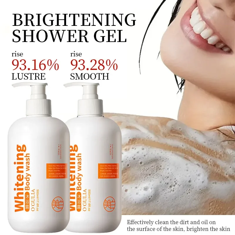 500ml Long Lasting Fragrance Whitening Body Wash Long-Term Brighten Skin Deep Cleaning Moisturizing Body Care Shower Gel