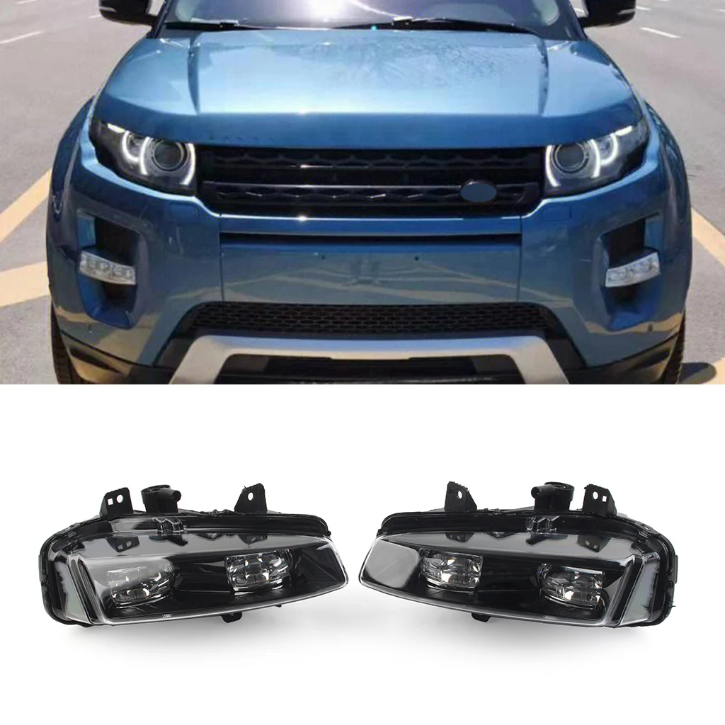 

1Pair Black Car Front Fog Light Lamp For Land Rover Range Rover Evoque 2012 2012 2013 2014 2015 2016 LR043664 LR043663