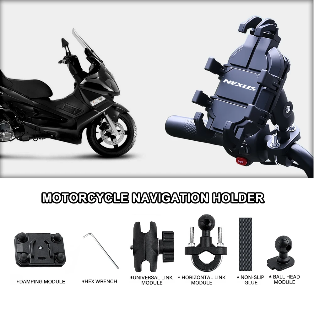 Soporte para Teléfono de Motocicleta con Amortiguador Antivibraciones 360 °   Para Nexus 500, Runner 50, 125, 200, Gilera GP800, Fuoco, Nexus 500