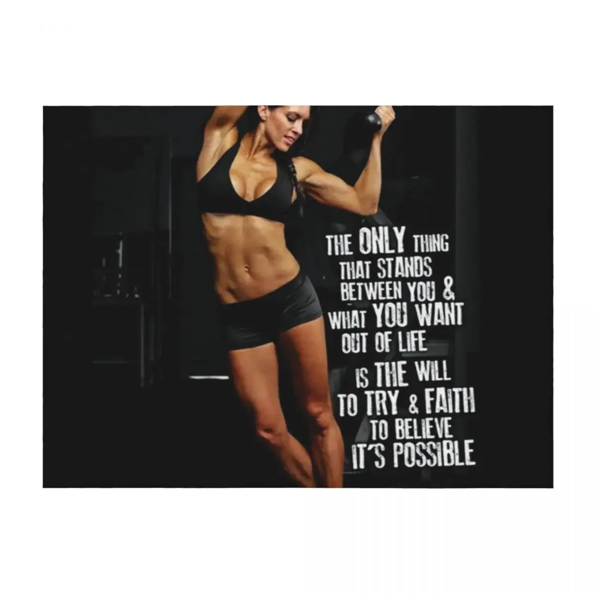 

Women's Fitness Inspirational Quote Throw Blanket Polar Sofa Throw Plaid on the sofa Decorative Beds Blankets