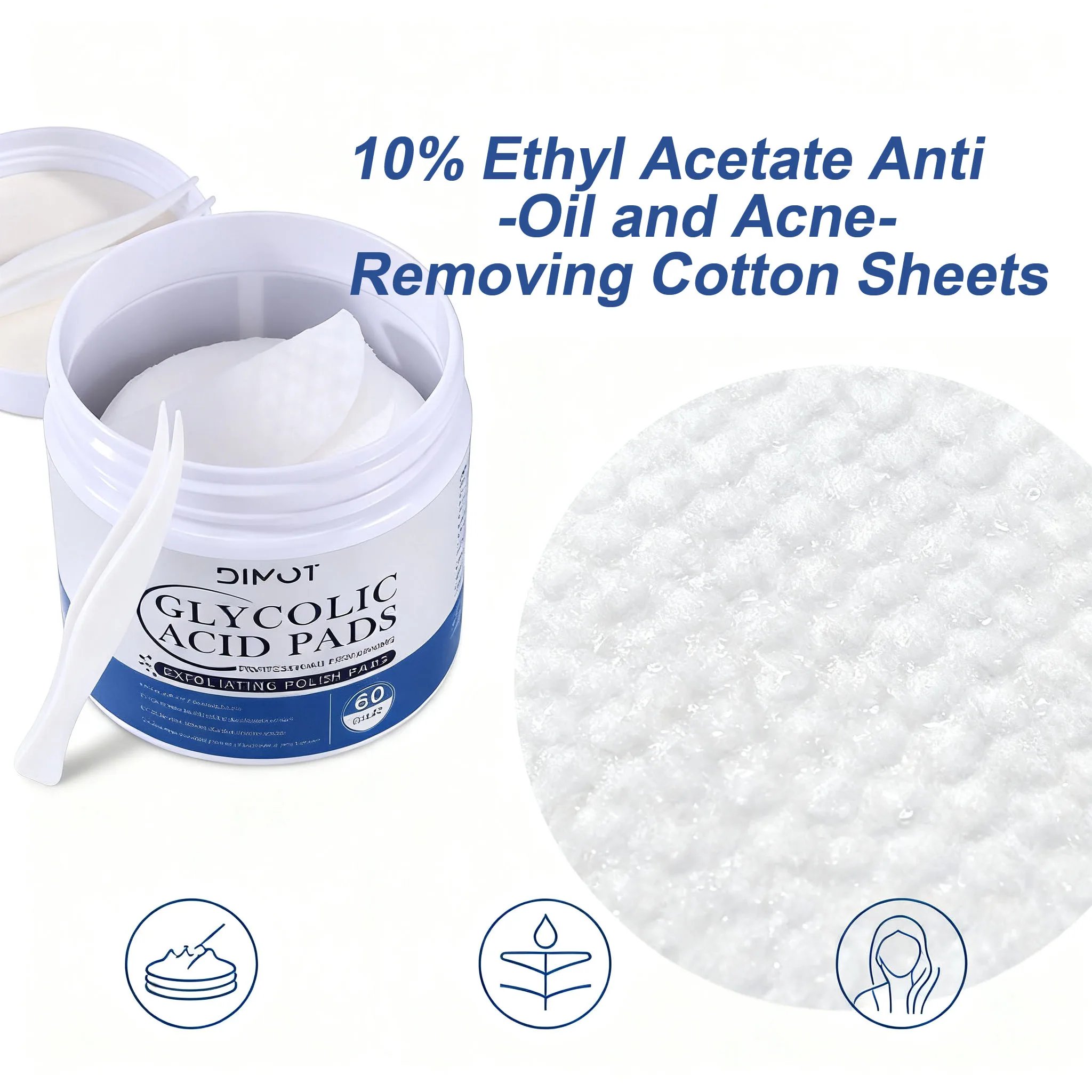 

Отшелушивающие подушечки с гликолевой кислотой 10%, 60 шт. — салициловая кислота, ниацинамид, для ухода за прыщами, жирными и порами, глубоко очищающие и увлажняющие