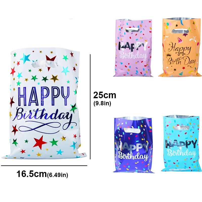 10/20/30Pcs Birthday party gift bag colorful stars aluminum film bag candy bag gift bag Plastic Treat Bags Gift Wrap