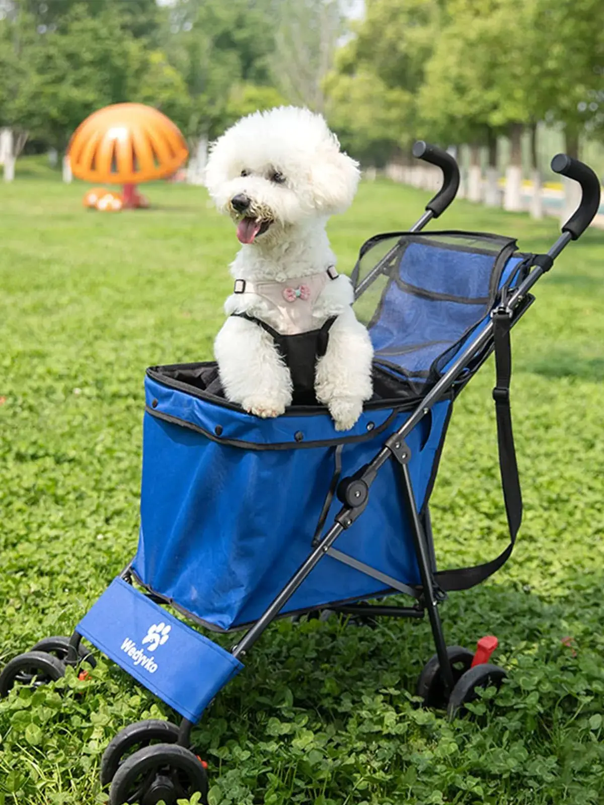 

Foldable Pet Stroller Lightweight standing Teddy Dog Cat Cart Outdoor Portable Free Installation Dog Walking Car pet Hand Cart