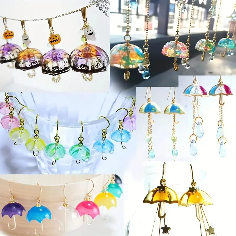 Diy كريستال الغراء لطيف مظلة قلادة قالب من السيليكون مظلة الملابس الواقية قالب من السيليكون ، الراتنج الجص صنع القالب #2