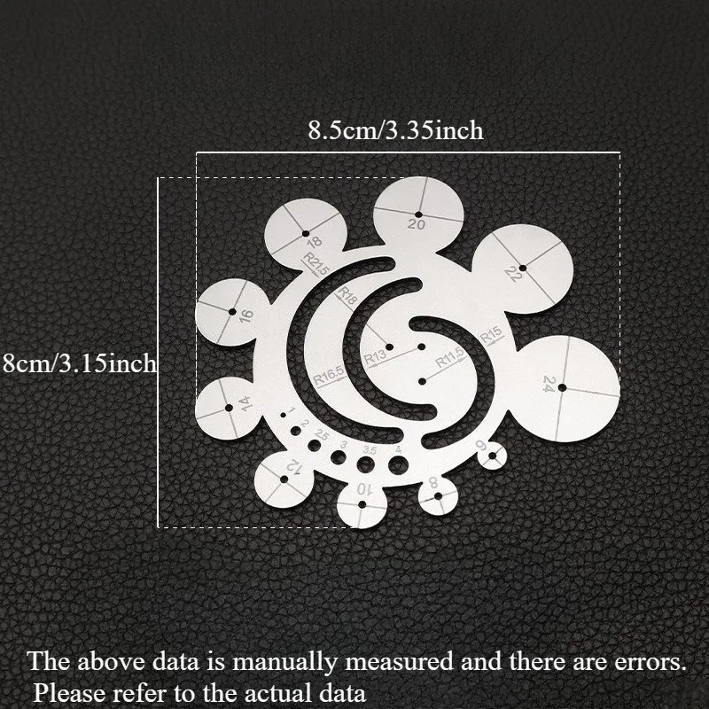 Center Locator Ruler for Woodworking,11-in-1 Multi-Function Circle Template Radius Gauge, 8-24mm Round Corner Arc Finder Tool