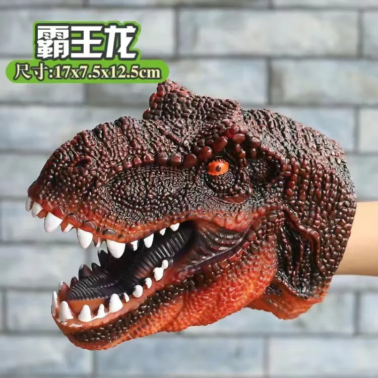 Handpoppen Dinosaurus Hoofd Model Speelgoed T-Rex Dino Jurass Shark Tiger Park Poppen Dinosaur Worlds Zacht Knuffel voor Jongens Kids Geschenken