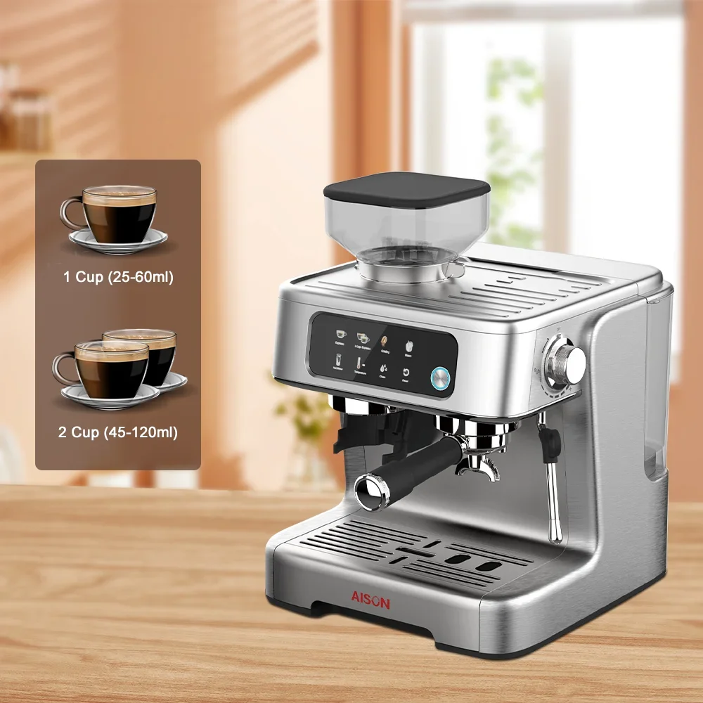 Thuis Draagbare Espressomachine Semi-Automatische Cafémachine Cappuccino Met Digitale Knop