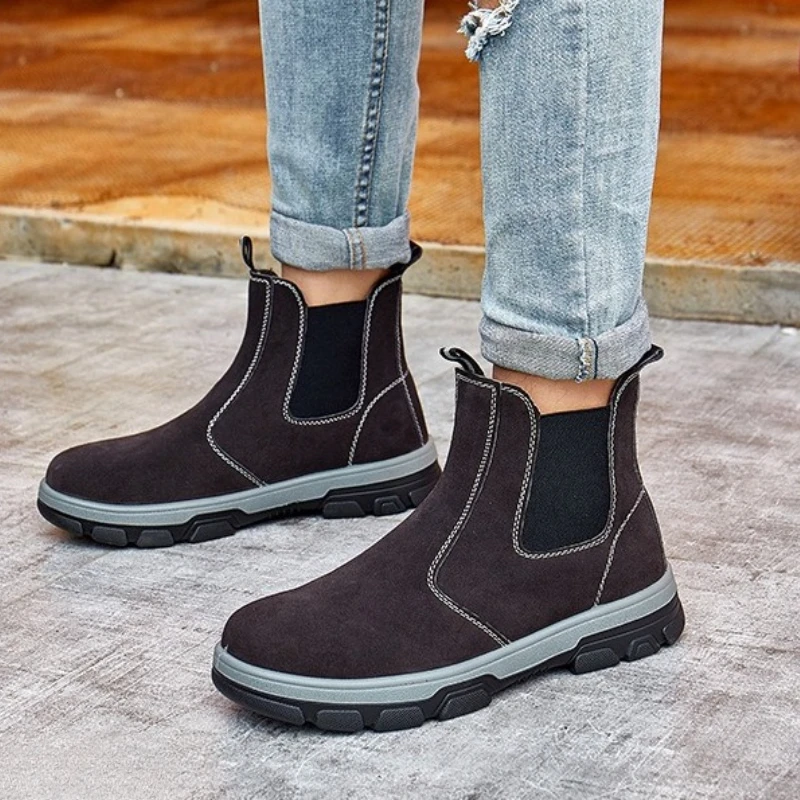 

Steel Toe Safety Shoes non-slip work shoes for women men slip on boots anti smash anti puncture protective work sneakers