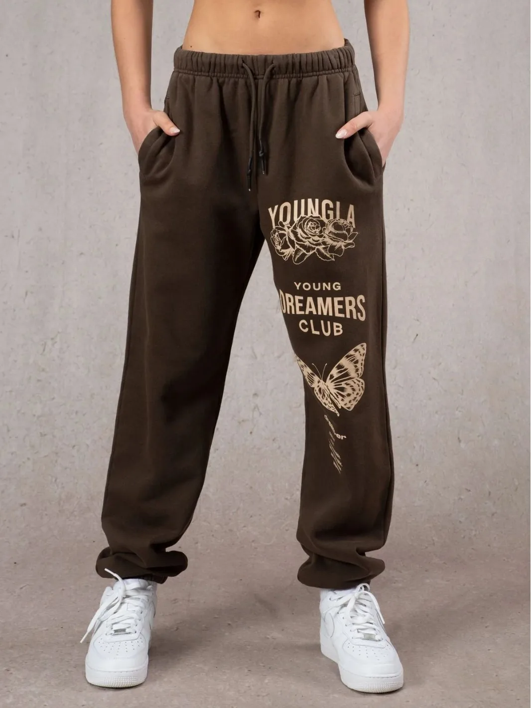 YOUNGLA American sweatpants Gym fitness running training pants Cotton wool printed floral foot pants