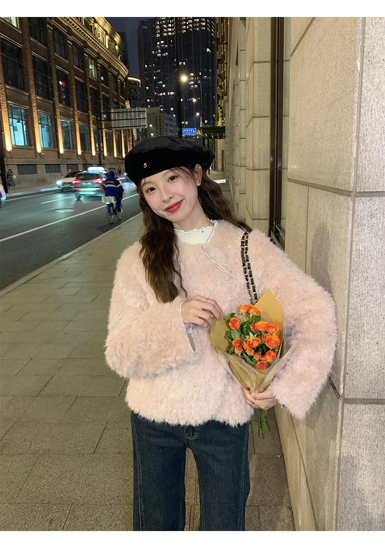 

Куртка из овечьей шерсти, женская теплая флисовая камуфляжная конструкция, скрывающий узор, скрывающий мотив, смешанный стиль, маскировка, модный маскирующий вид, Ins