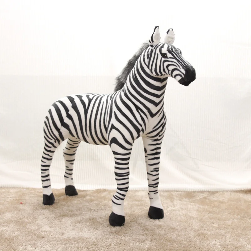 Zebra Plush Animal Crosing زبرصناعي Soft Giant Stuffed Horse Realistic Hukelma Sweaty Horse Lusama Plushie Toy Doll For Kid Gift