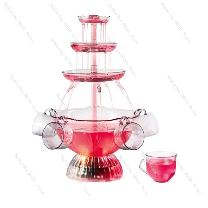 3-Tier Wine Champagne Party Fountain Red Wine Dispenser Juice Drink Beer Waterfall Machine 110V/ 220V