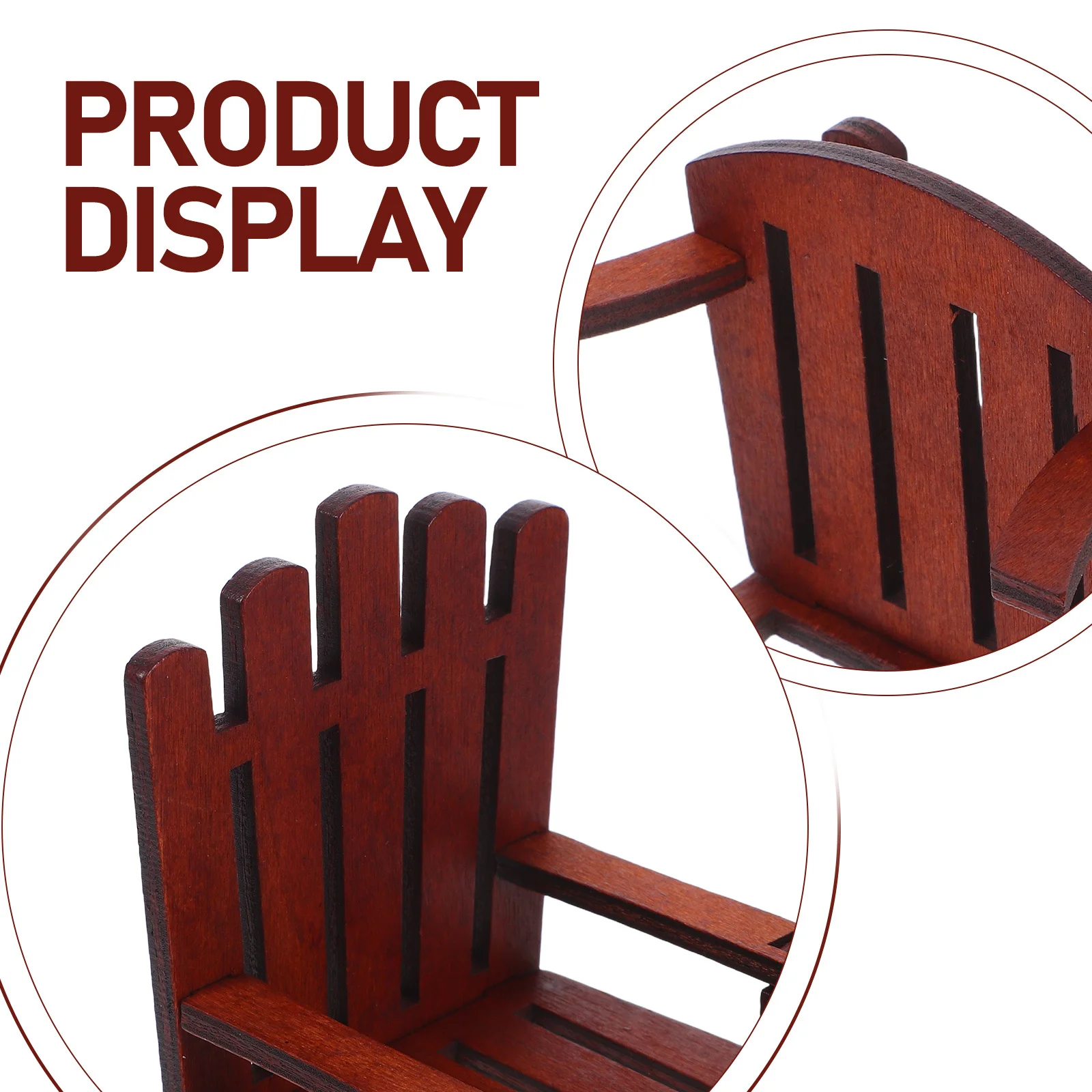 2 個ミニチュア木製ビーチチェア手彫り模擬ドールハウス家具ポータブル小さな椅子夏のテーマガーデン妖精の装飾