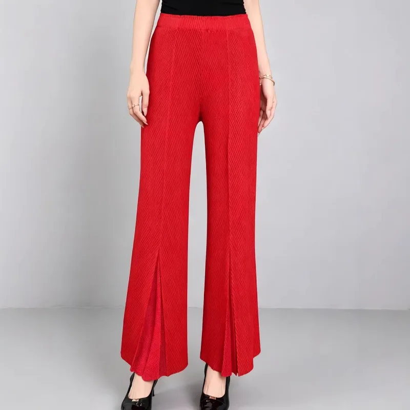 

Miyake Pleated 2026 New Straight Pants for Women High Waist Versatile Casual Pants Fashionable Fish Scale Pleated Pants Pleat
