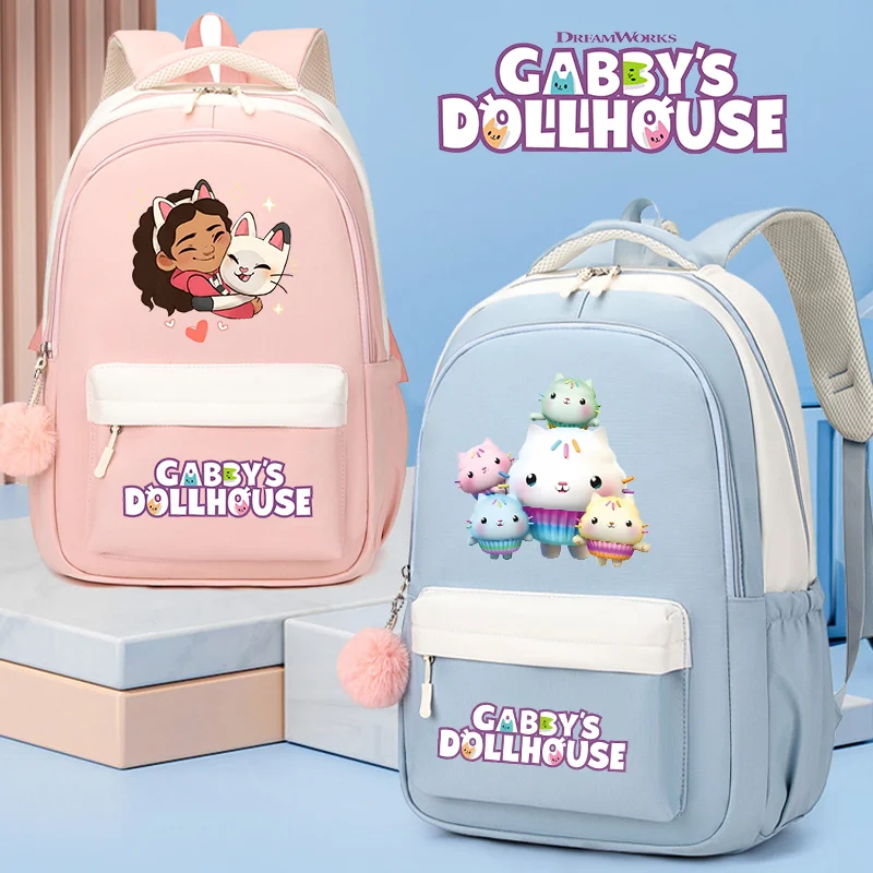 

Gabby Dollhouse Student Backpacks Cartoon Anime Graphic Print Schoolbag Portable Large Capacity Backpack Girls Bags Party Gift