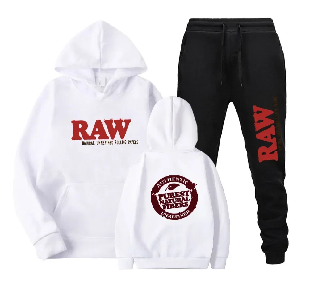 Hoodie Sweatshirts Men\'s Red RWA Round Print Harajuku Hoodie Autumn Winter Set Pullover Fashion Set