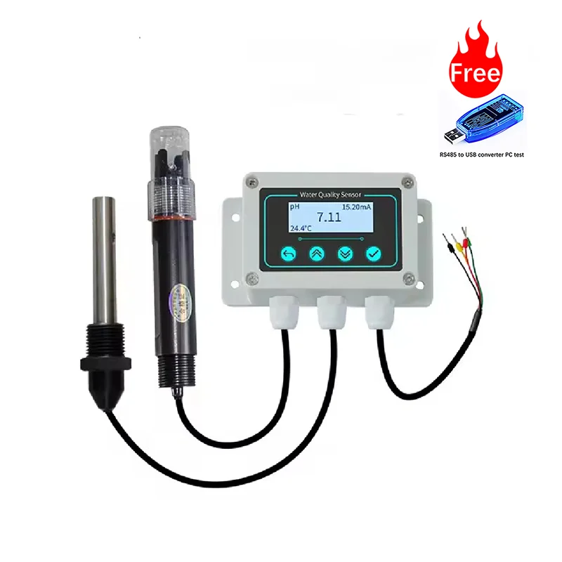 CE RS485 MULTI PARAMETER WATER EC PH PROBE 3 IN 1  SENSOR  WATER QUALITY ANALYSIS ELECTRODE FOR WATER TREATMENT