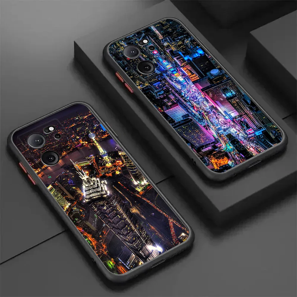 Translucent Phone Case For Redmi Note 11Pro 5G 12C 12S 13 11S Xiaomi 12 11 11T 12X 12T Night Turkey Dubai City Matte Back Cover