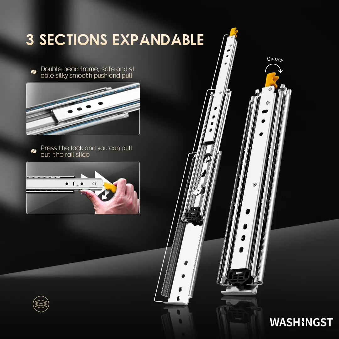 Heavy Duty 76mm Drawer Slides with Lock Heavy Load Capacity 220 KG Tracks Suit for Goods  Shelf Rv Cabinet