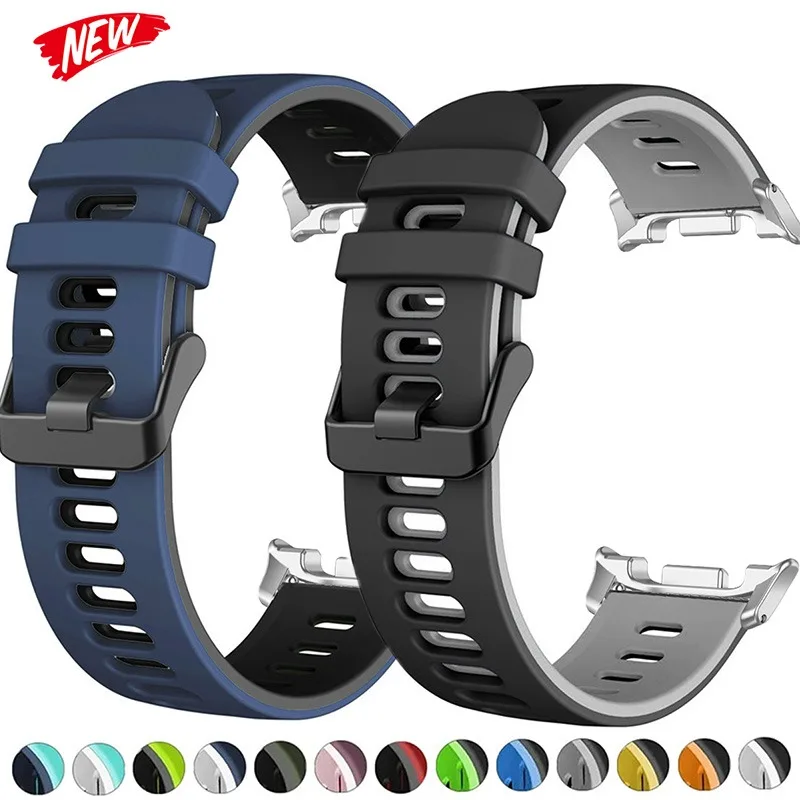 Silikonarmband für Samsung Galaxy Watch 8 40 44 mm/8 klassisches 46 mm zweifarbiges Armband für Galaxy Ultra 2025/7 47 mm Sportarmband