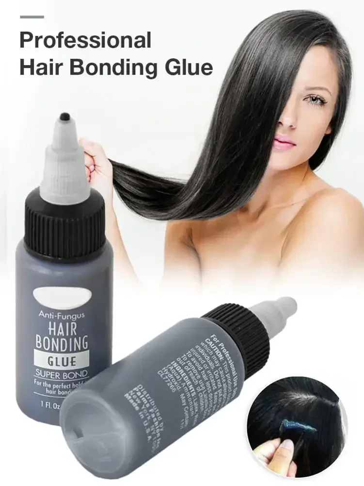 Herramienta de peluquín de 30ml, adhesivo líquido, pegamento para peluca de pestañas postizas, fácil de aplicar, extensión de cabello de salón, resistente al agua, unión Invisible profesional