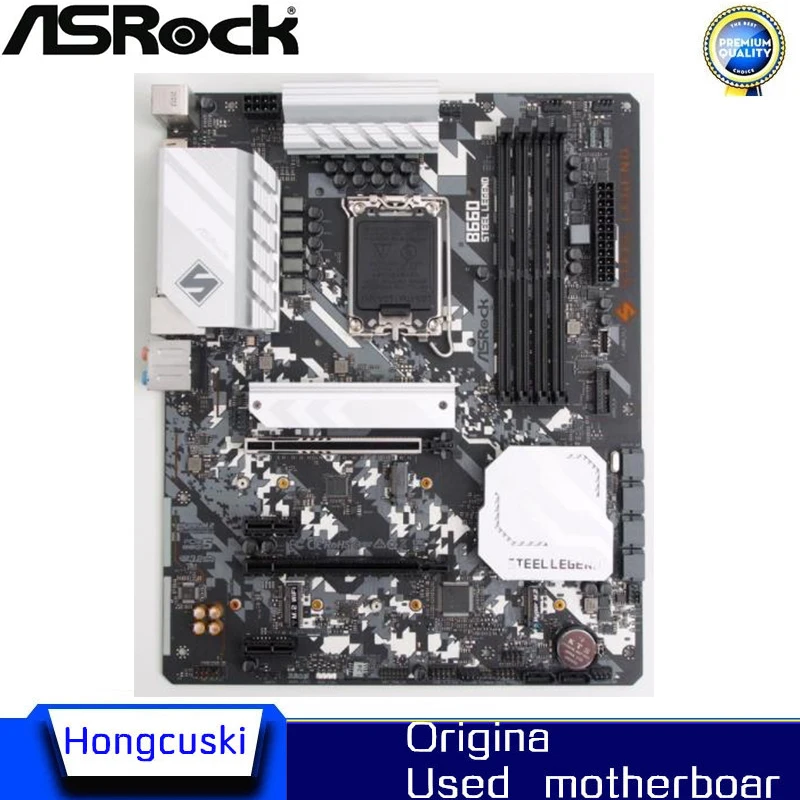 Used B660M For ASROCK B660 Steel Legend LGA 1700 DDR4 Motherboard B660 Supports CPU i5 10400f i3 12100f 12400f