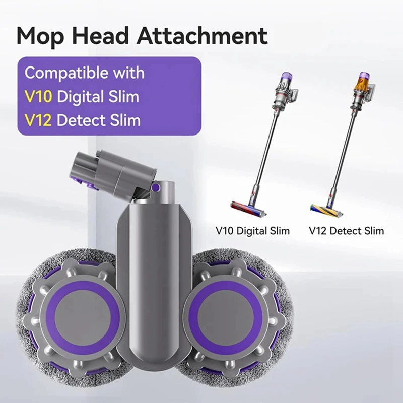 Electric Mop Head Attachment For Dyson V10 Slim/ V12 Detect Slim Vacuum Cleaner Parts With Water Trank And Trigger Lock