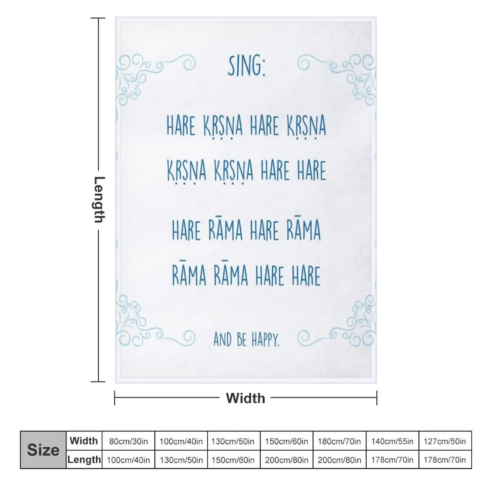 Hare Krishna Movement Mantra Blue Throw Blanket heavy to sleep Decorative Sofas Blankets