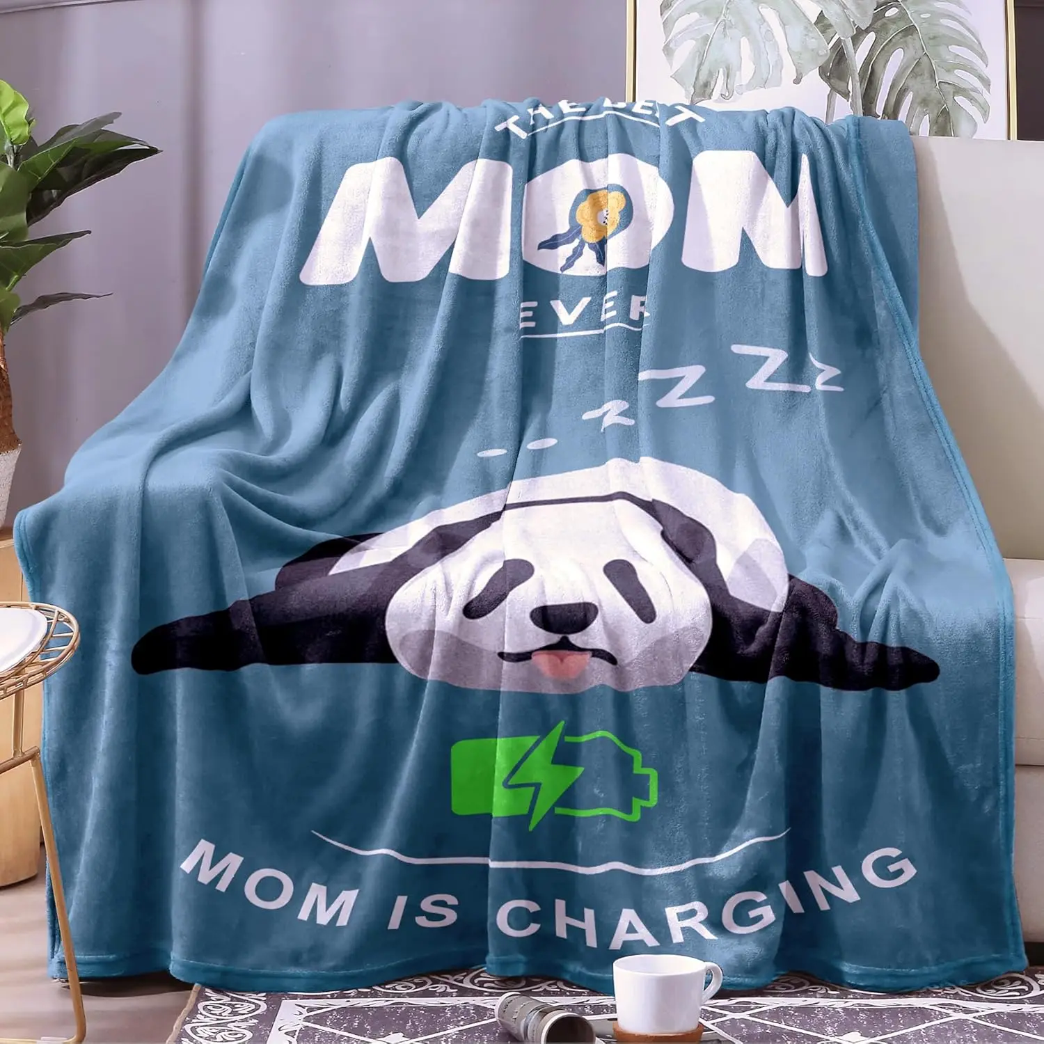 

Забавное одеяло для мамы с пандой, дизайн для сна, мягкий флисовый подарок для мамы, дня рождения, Рождества, уютный домашний декор, милый животный принт