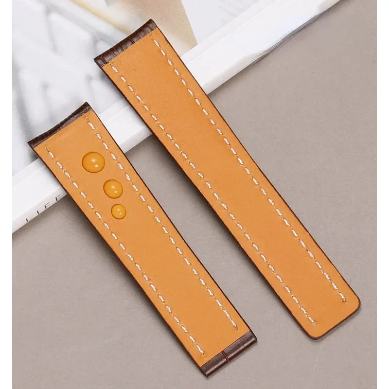 Genuine Leather Watch Strap for Breitling Super Ocean Avengers Waterproof Sweat-Proof Soft Comfortable Watch Band Men 22 24mm