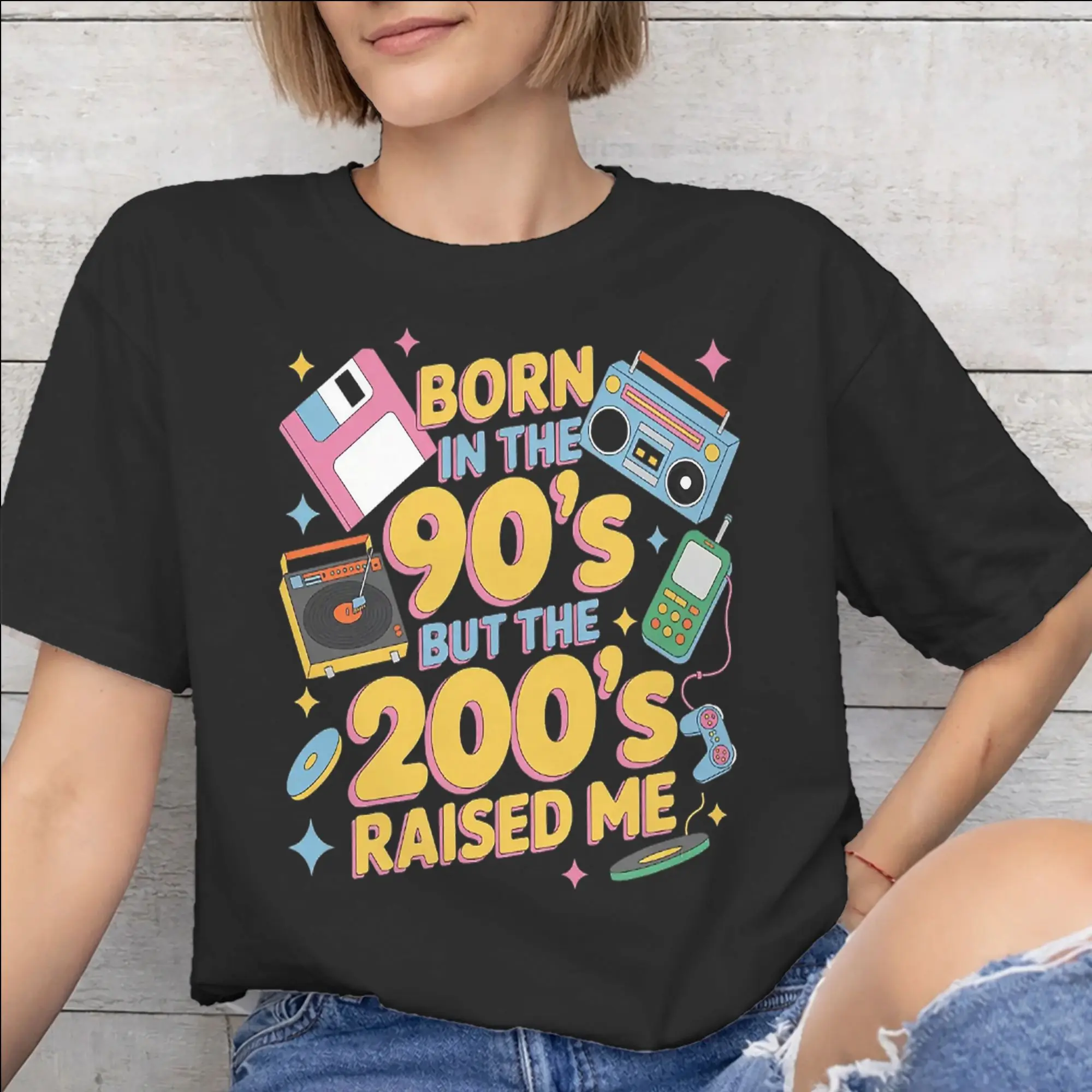 Born In The 80's Raised In The 90's Merch Unisex T Shirt Pure Cotton Tee Graphic Printed  T-shirt Clothes