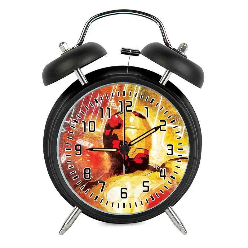 Homem de ferro dos desenhos animados anime legal kawaii bonito e requintado periféricos estudante de alto valor sino cabeceira despertador presente aniversário