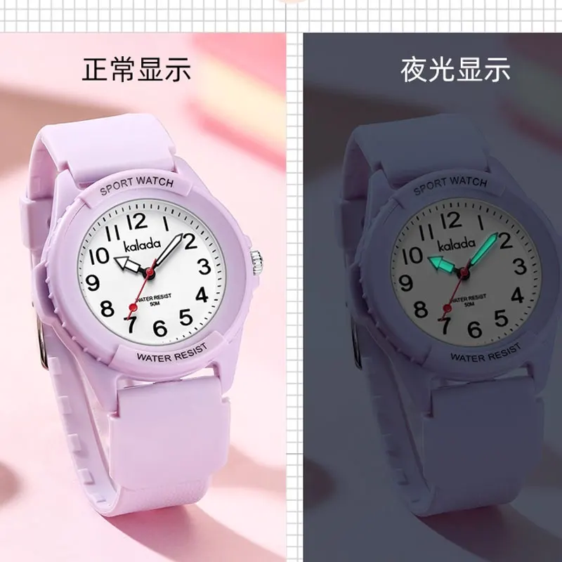 Marca de lazer estudante masculino e meninas relógio de quartzo à prova dwaterproof água doce colorido pulseira de silicone macio relógios