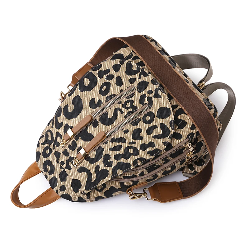 2022New Women Leather Backpacks Fashion Leopard Print Shoulder Bags Female Backpack Ladies Travel Backpack School Bags For Girls