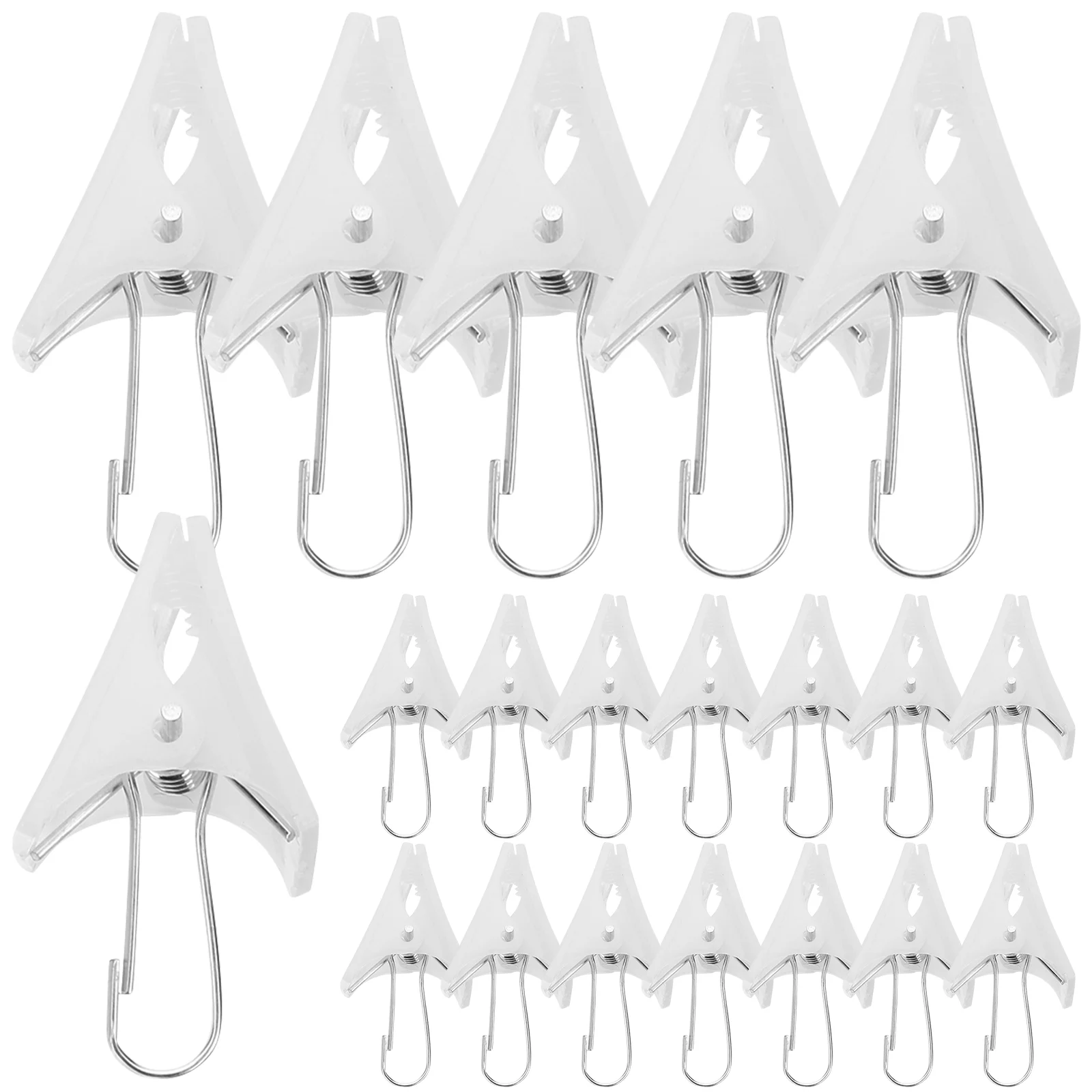 20 Pcs Drapery Hooks Plastic Curtain Clip Clamp Hanging Small Photo Clips Curtain Clip With Hook Hanging Clip Curtain Clamp