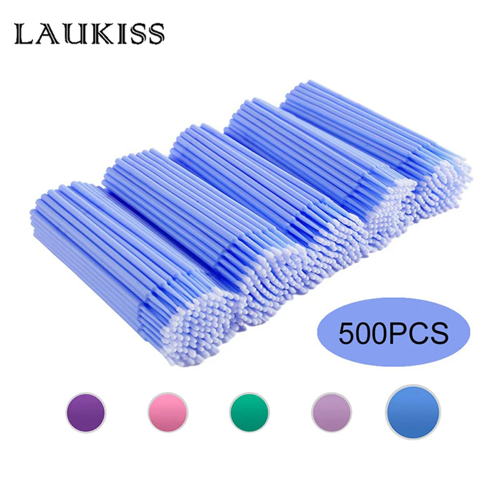 500pcs/lot Disposable Applicator Micro Brushes for Eyelash Extension Lash Cleaning Brushes Lip Brush Sticks Makeup Tools