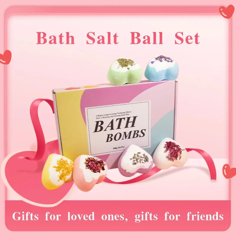 Couple Milk Rose Bath Balls Set Box Aroma Essential Oil Bath Salt Balls Full Body Bath Popping Salt Love Model