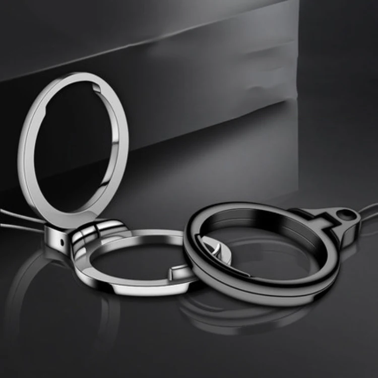 Universal Foldable Finger Ring Lanyard 2 in 1 Mobile Holder Metal Stand And Ring Hang Rope for IPhone 11 Huawei Samsung Xiaomi