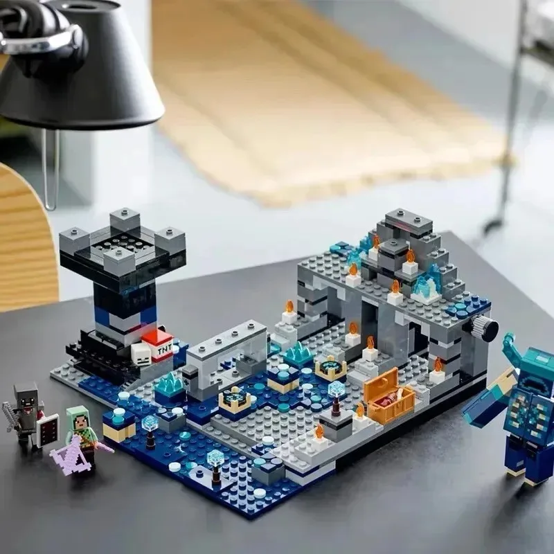 Miniso ديزني 852 قطعة نموذج 21246 معركة الظلام العميق مدينة القديمة فارس الصوت الحرس اللبنات للأطفال الهدايا اللعب