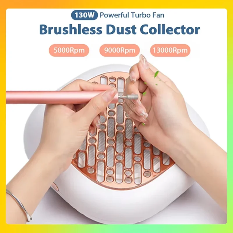 

Extractor Nail Art Manicure Fan Vacuum Cleaner With 2 Filter 130W Super Suction Brushless Nail Dust Collector Powerful Nail Dust