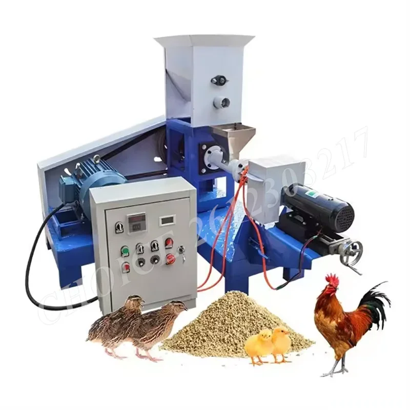 Automatic Animal Feed Food Pellet Mill Extruder Pet Dog Food Processing Line Floating Fish Feed Making Machine