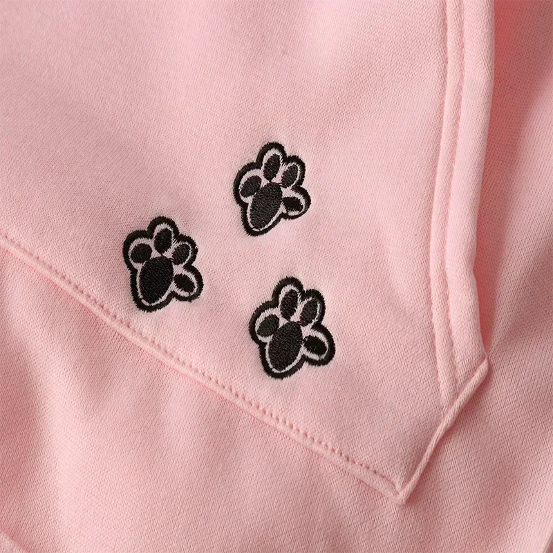 Katzenliebhaber-Hoodies mit Tasche, Hunde-Hoodies für Haustiere, lässige Känguru-Haustierpfoten-Pullover, Kuschel-Sweatshirt mit Tasche, Tierohren-Kapuzenpullover – Detail 22