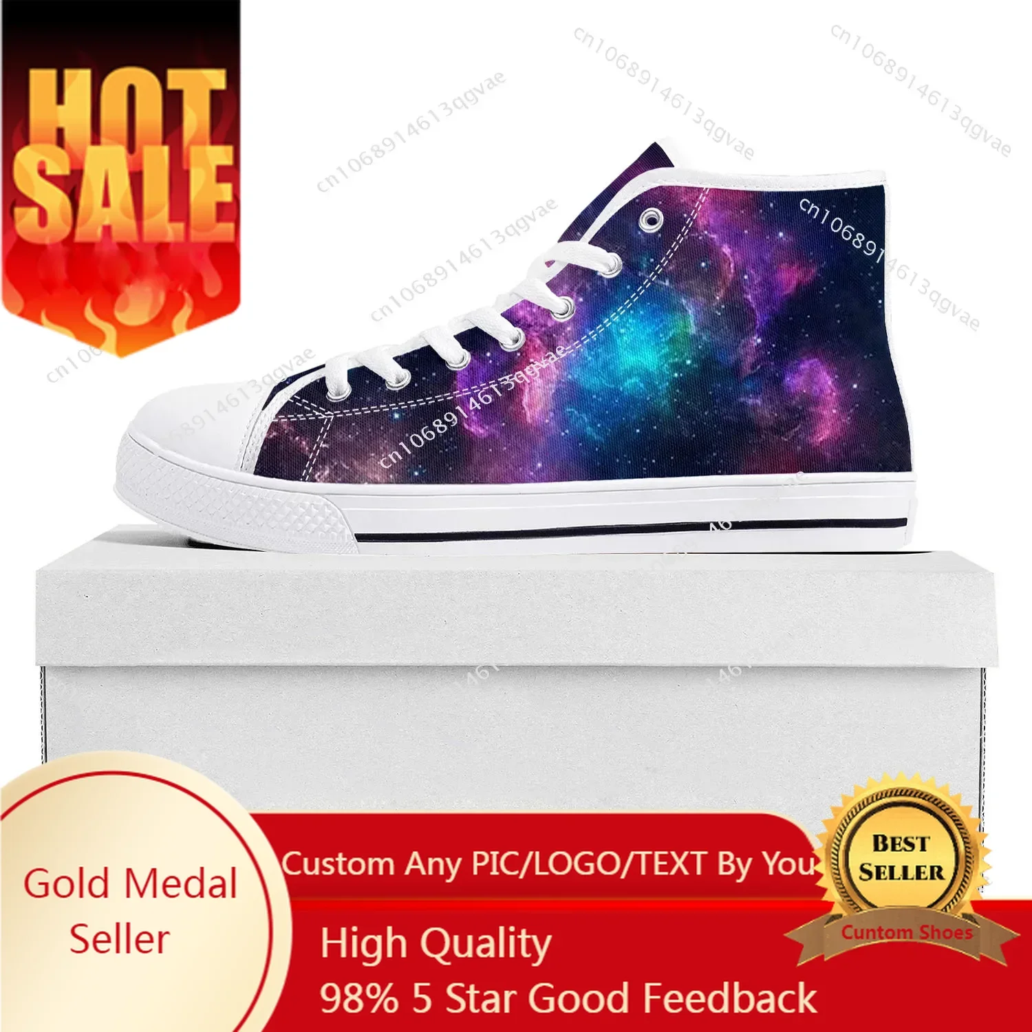 

Galaxy Celestial High Top High Quality Sneakers Mens Womens Teenager Canvas Sneaker Casual Couple Shoes Custom Made Shoe White