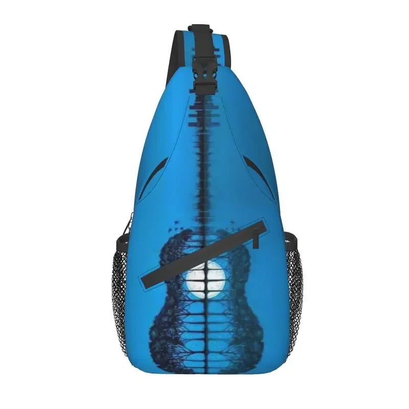 

Nature Guitar Musical Notes Sling Crossbody Chest Bag Men Casual Guitarist Lover Shoulder Backpack for Hiking