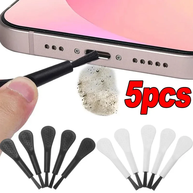 1/5 Stuks Universele Schoonmaak Borstel Bluetooth Draadloze Oortelefoon Stofverwijdering Tool Voor Iphone Samsung Huawei Telefoon Opladen Poort Gat