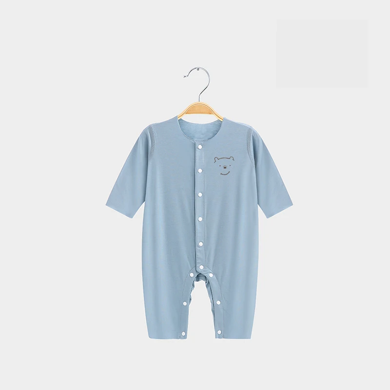 Baby clothes summer thin baby modal pajamas long-sleeved boneless newborn all-season one-piece harem