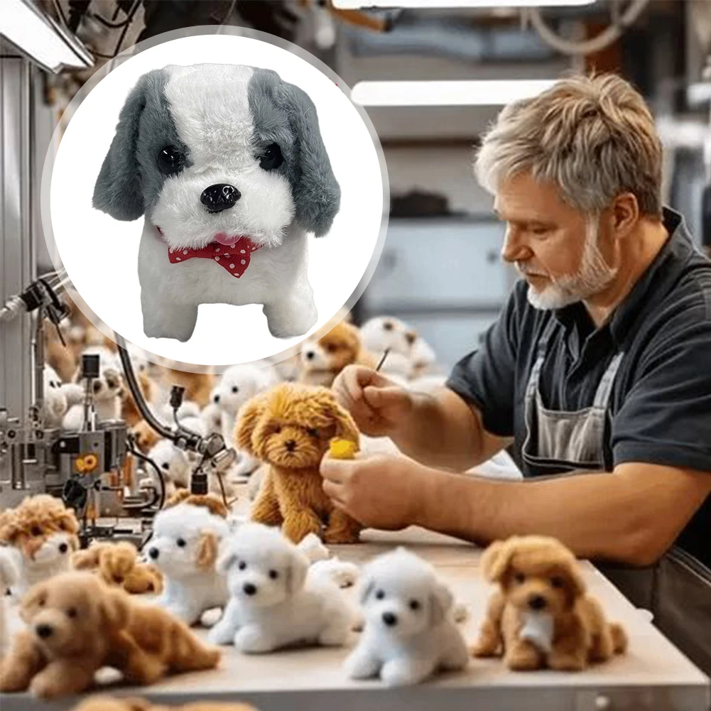 หุ่นยนต์สุนัขอิเล็กทรอนิกส์ ของเล่นตุ๊กตาสุนัขแบบโต้ตอบ ตุ๊กตาสุนัขเหมือนจริง น่ารัก เดินได้ ของเล่นสัตว์ยัดไส้ สุนัขส่งเสียงเห่า กระดิกหาง สำหรับเป็นของขวัญ