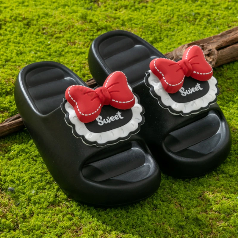 جديد لطيف القوس منصة النعال للنساء أحذية الحمام الداخلي الإناث الصيف سميكة وحيد المضادة للانزلاق الفتيات منزل الطابق الشاطئ الشرائح #4