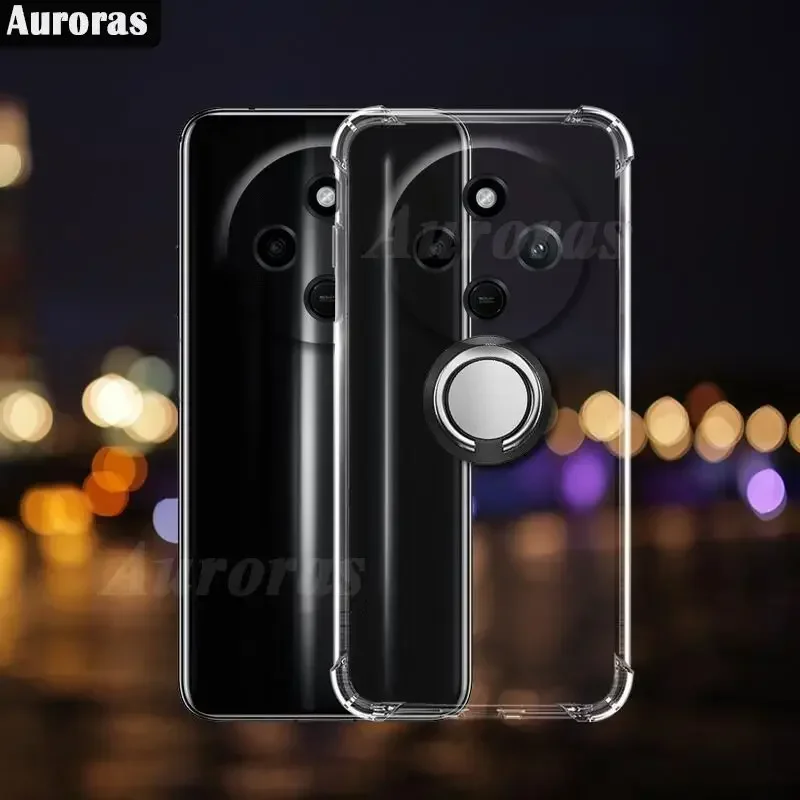 Auroras For Redmi 14C 13C 4G Case Adsorbable Ring Transparent Airbag Silicone Shell For Redmi A4 C14 C13 C 14 13 4G Cover Fundas